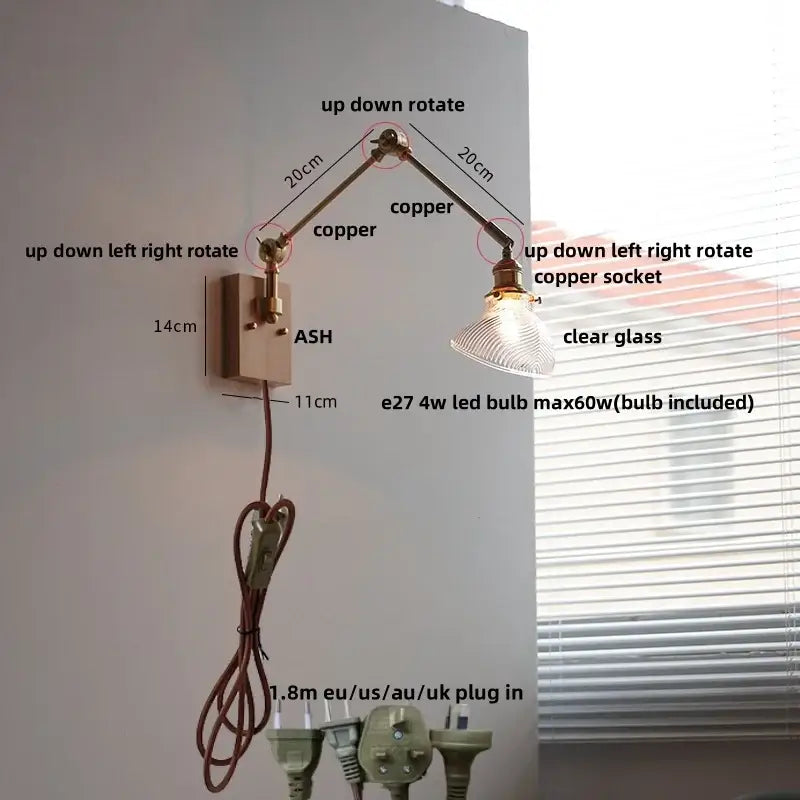 Brass Glass Wall Light
