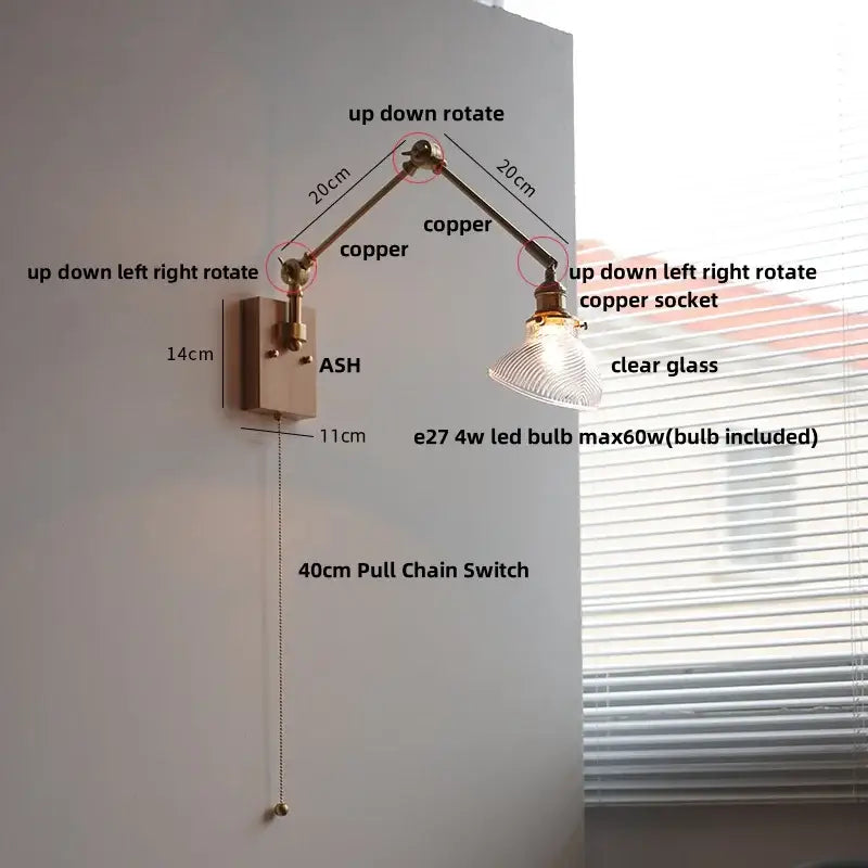 Brass Glass Wall Light