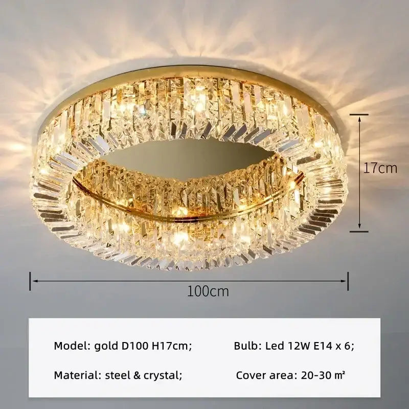 Gold Crystal Ceiling Chandelier Up To 16 Lights