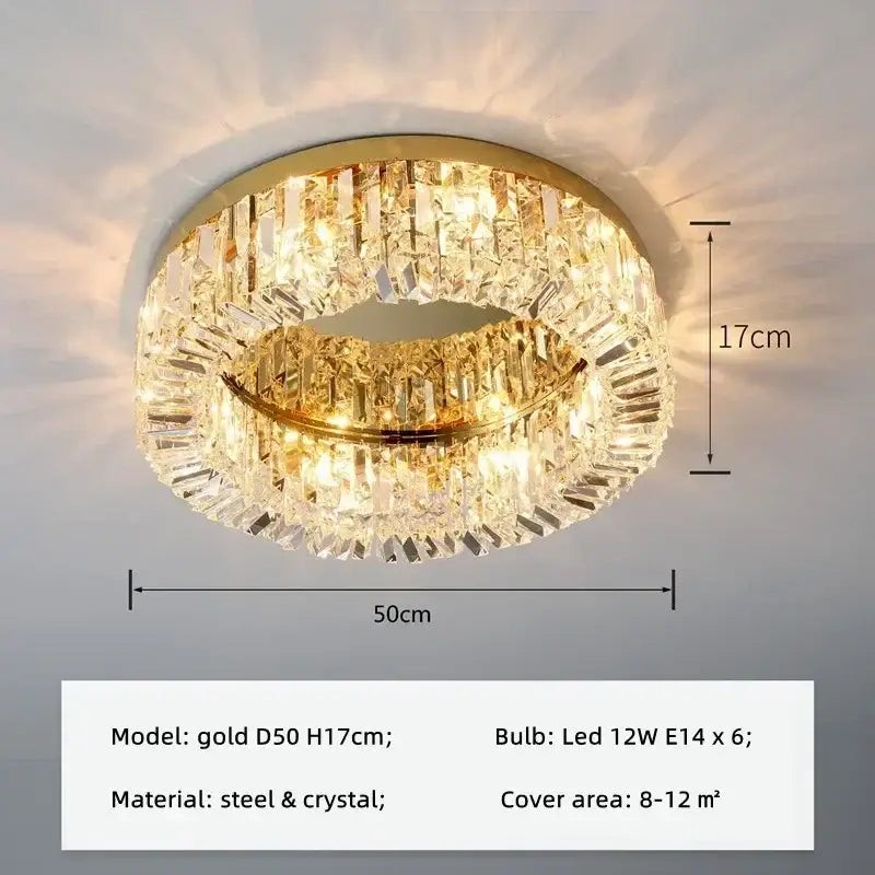 Gold Crystal Ceiling Chandelier Up To 16 Lights