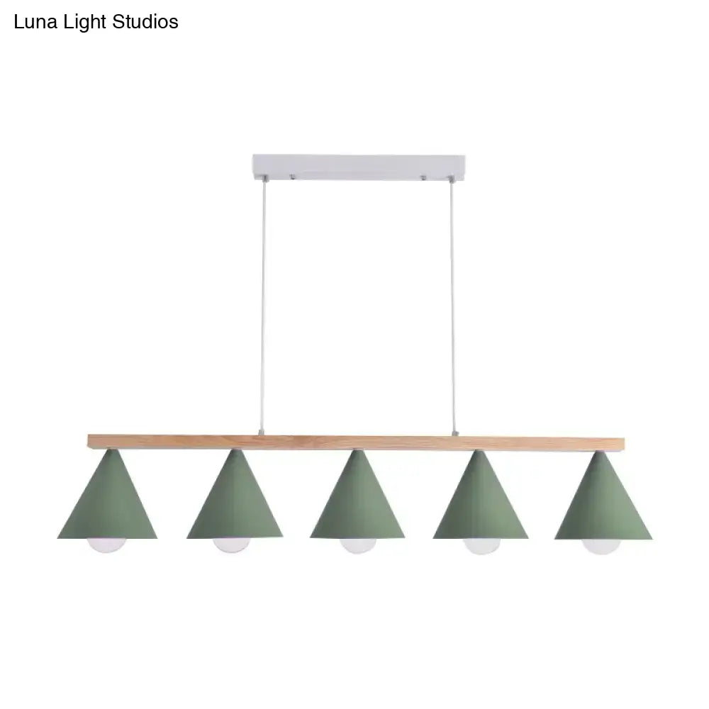 Green Wood Pendant Light