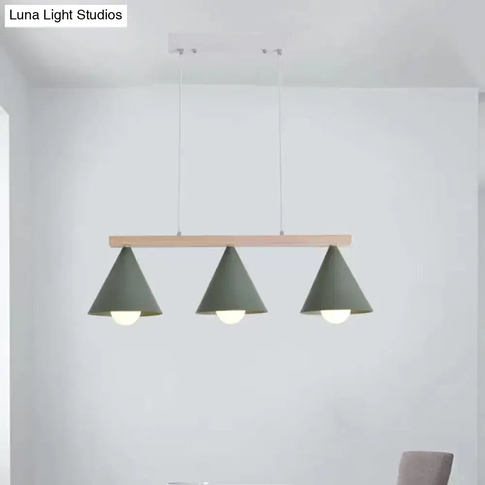 Green Wood Pendant Light