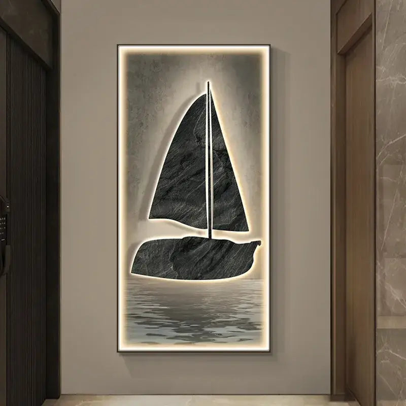Stone Sailboat LED Lamp