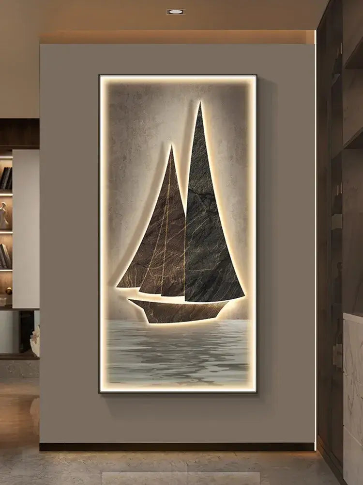 Stone Sailboat LED Lamp