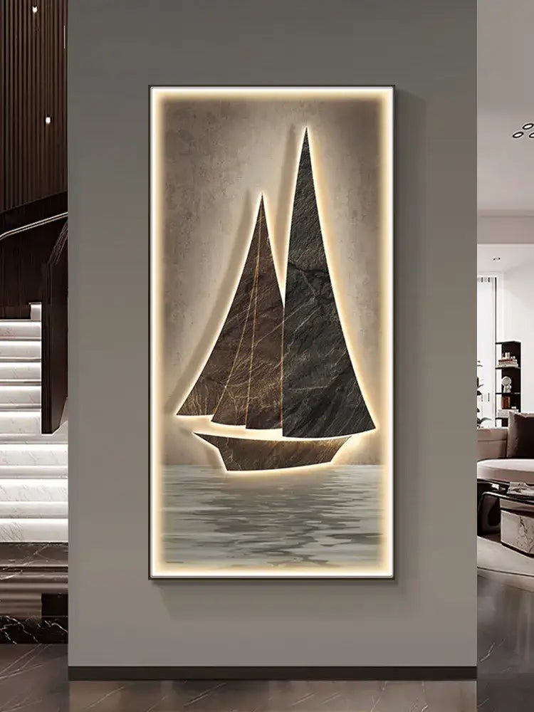Stone Sailboat LED Lamp