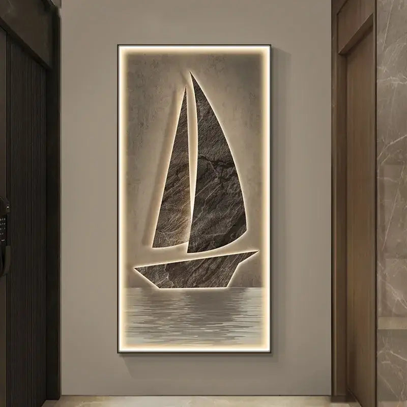 Stone Sailboat LED Lamp