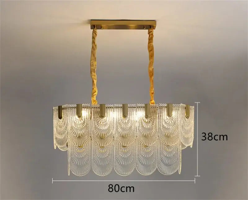 Gold Art Glass Chandelier
