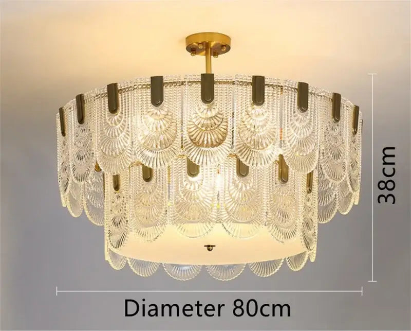 Gold Art Glass Chandelier