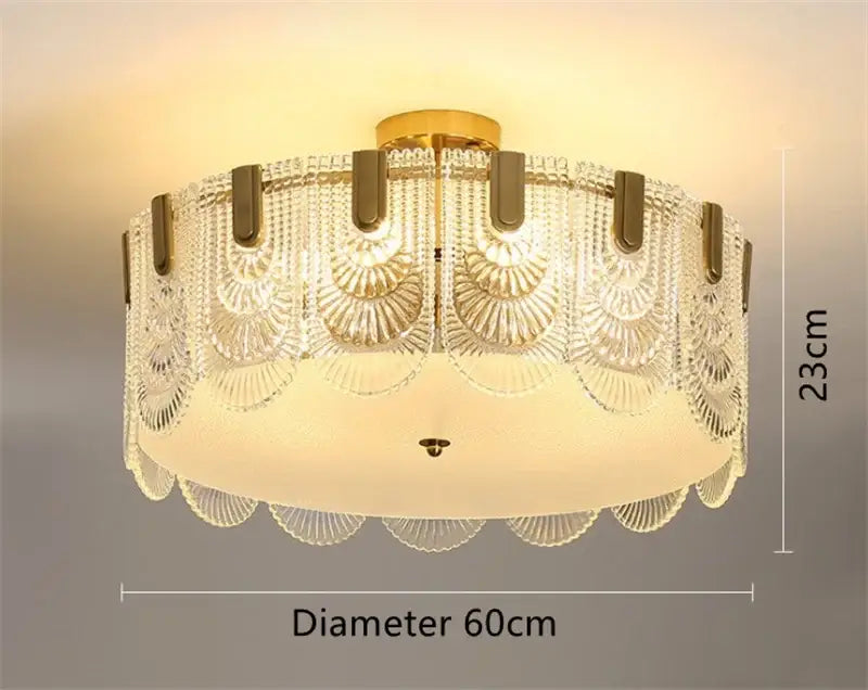 Gold Art Glass Chandelier