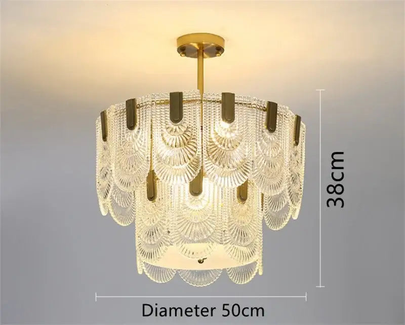Gold Art Glass Chandelier