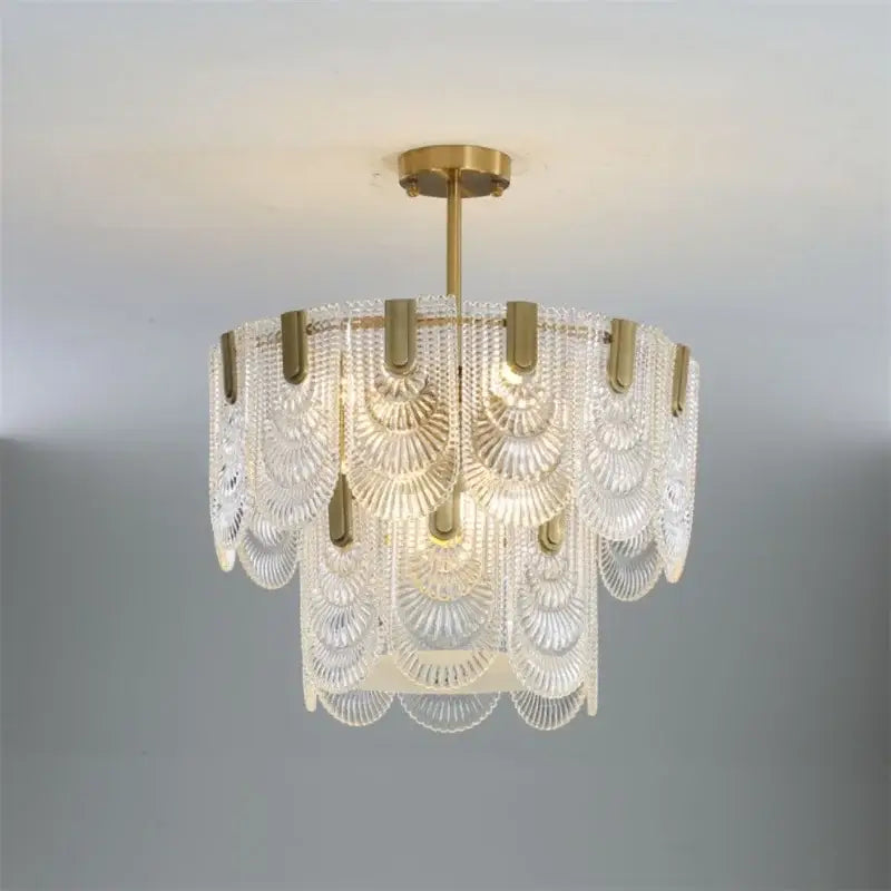 Gold Art Glass Chandelier