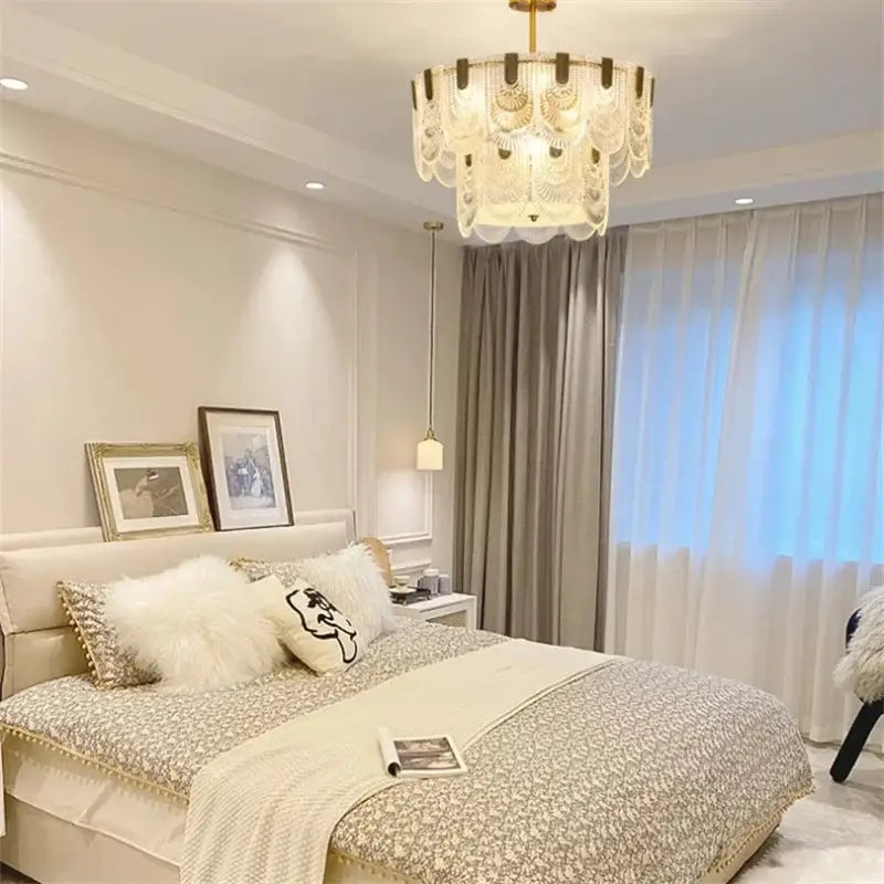 Gold Art Glass Chandelier