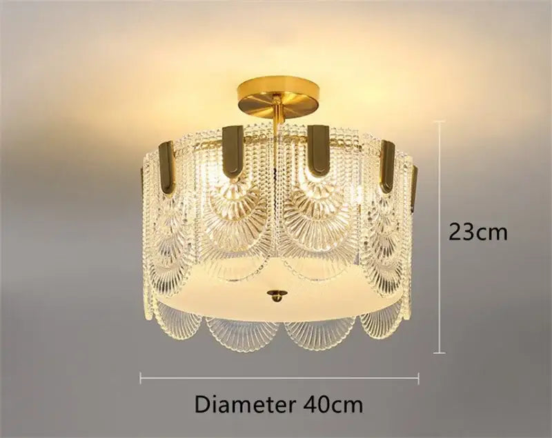 Gold Art Glass Chandelier