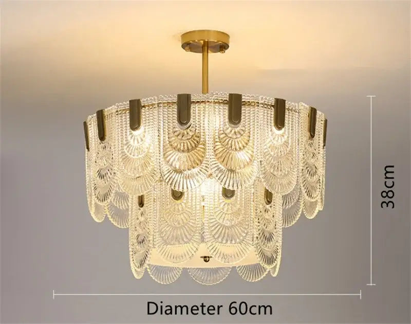 Gold Art Glass Chandelier