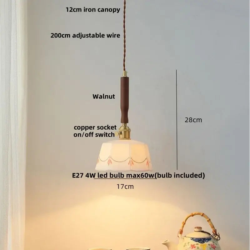 Floral Ceramic Pendant Light