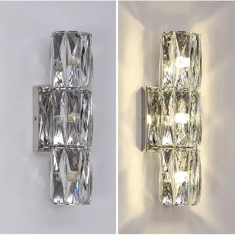 Chrome Crystal Wall Lamp 6-Layer Segmented Design