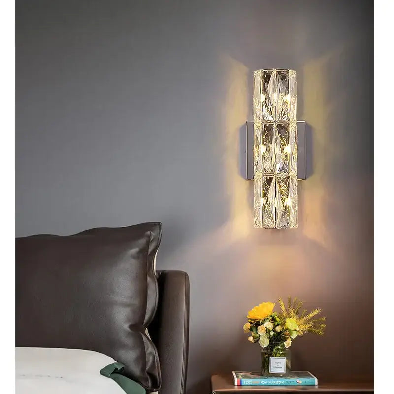 Chrome Crystal Wall Lamp 6-Layer Segmented Design