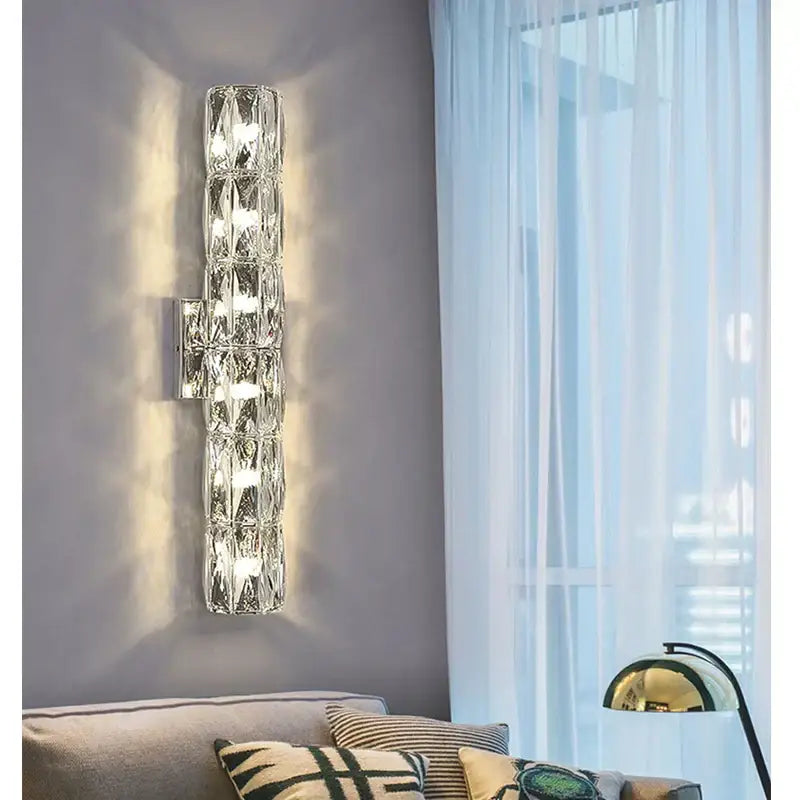 Chrome Crystal Wall Lamp 6-Layer Segmented Design