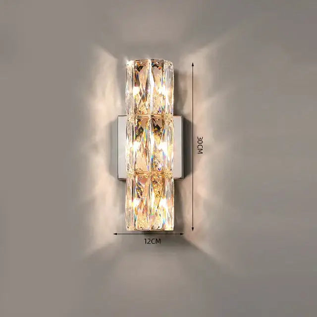 Chrome Crystal Wall Lamp 6-Layer Segmented Design