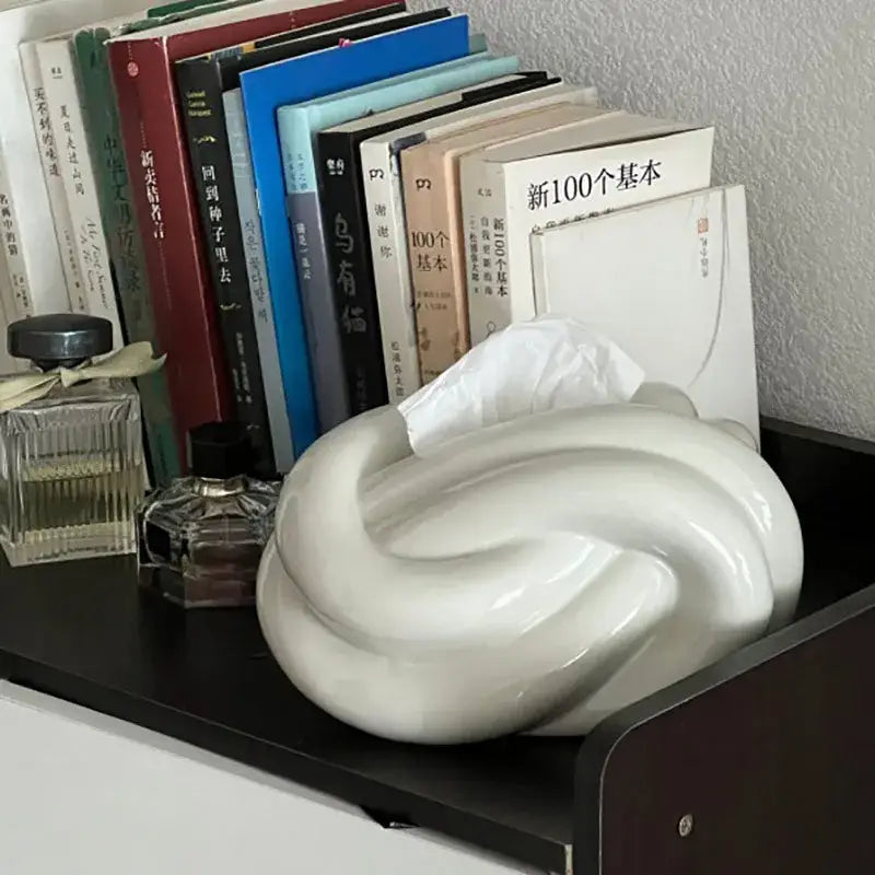 Silver Ceramic Tissue Box