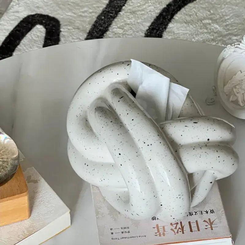Silver Ceramic Tissue Box