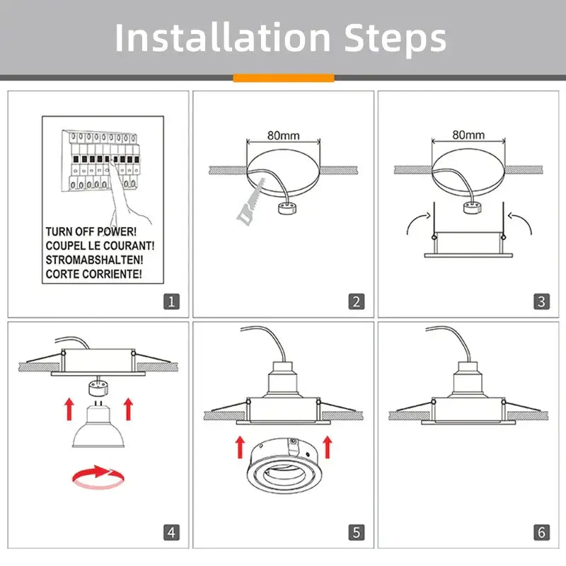 Chrome Square Ceiling Downlight