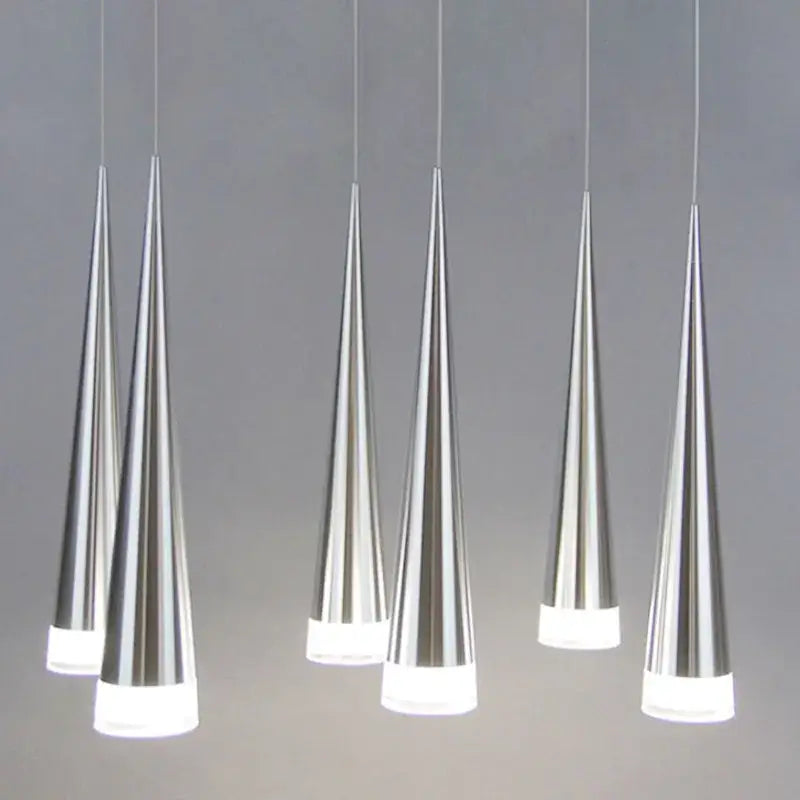 Silver Conical Pendant Light