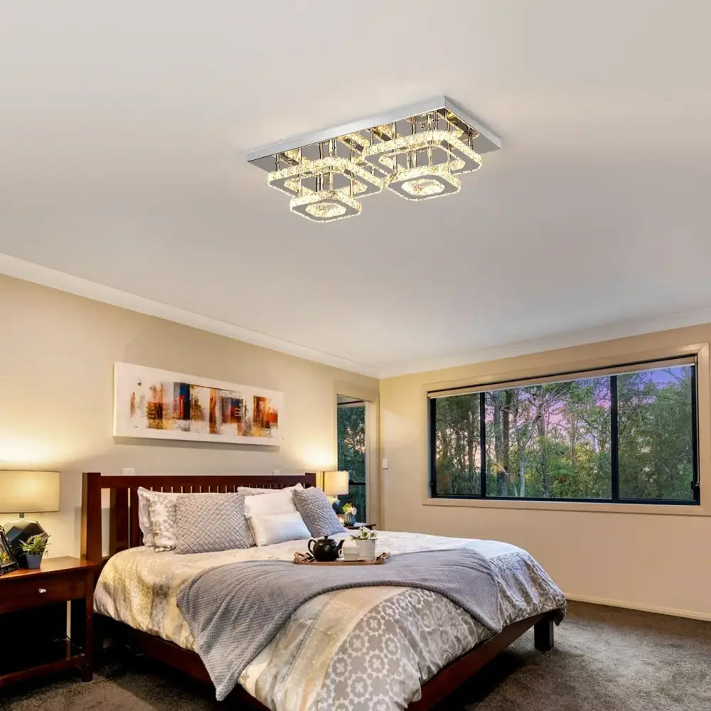 Silver Crystal Ceiling Chandelier