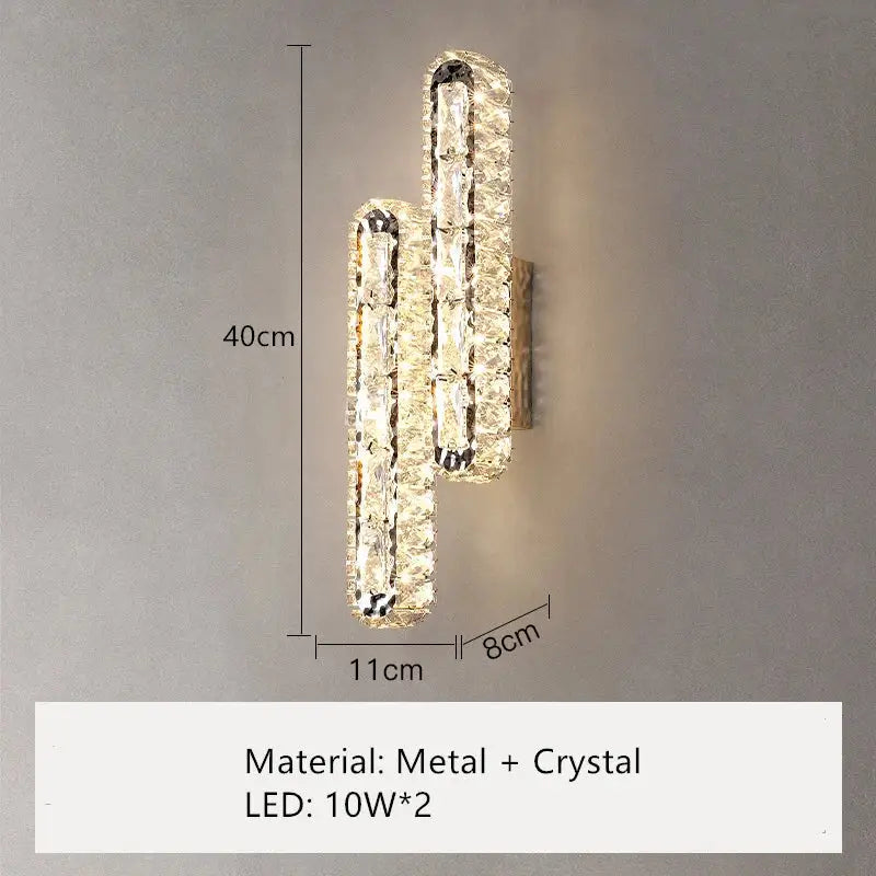Chrome Crystal Nordic Dining Room Wall Sconce