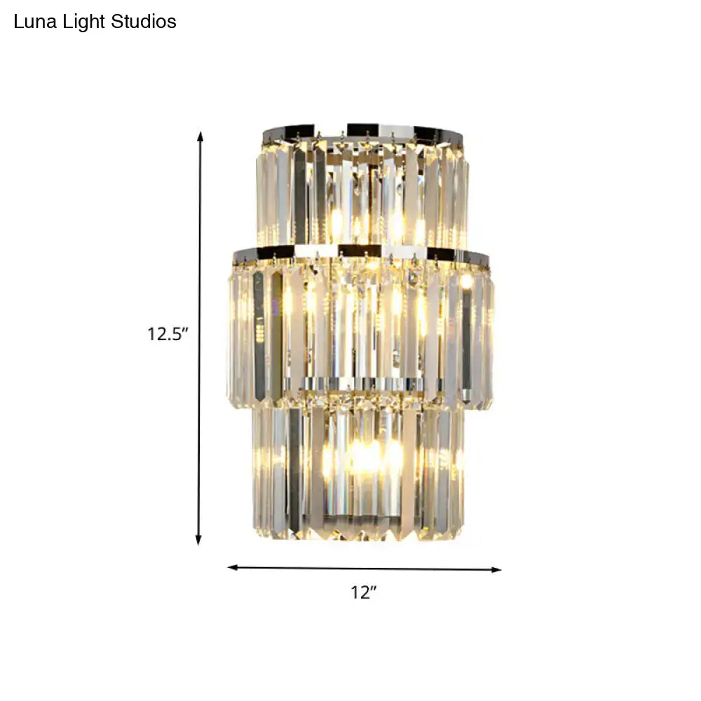 Silver Crystal Wall Sconce Radiant Statement