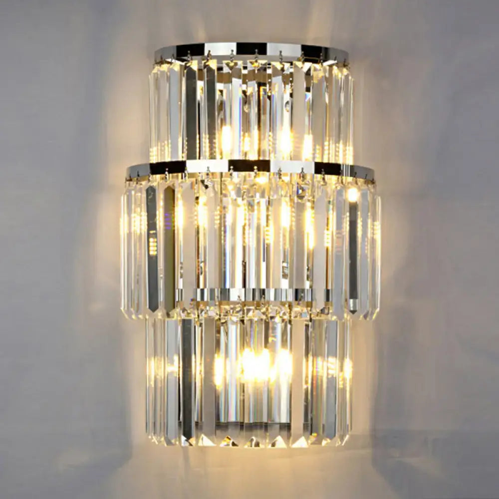 Silver Crystal Wall Sconce Radiant Statement