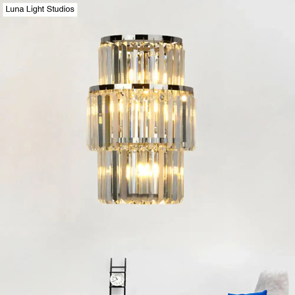 Silver Crystal Wall Sconce Radiant Statement