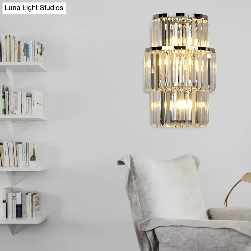 Silver Crystal Wall Sconce Radiant Statement