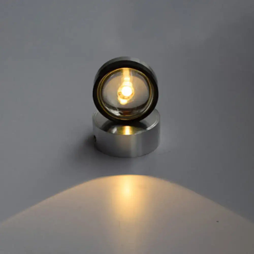 Silver Round Crystal Wall Sconce