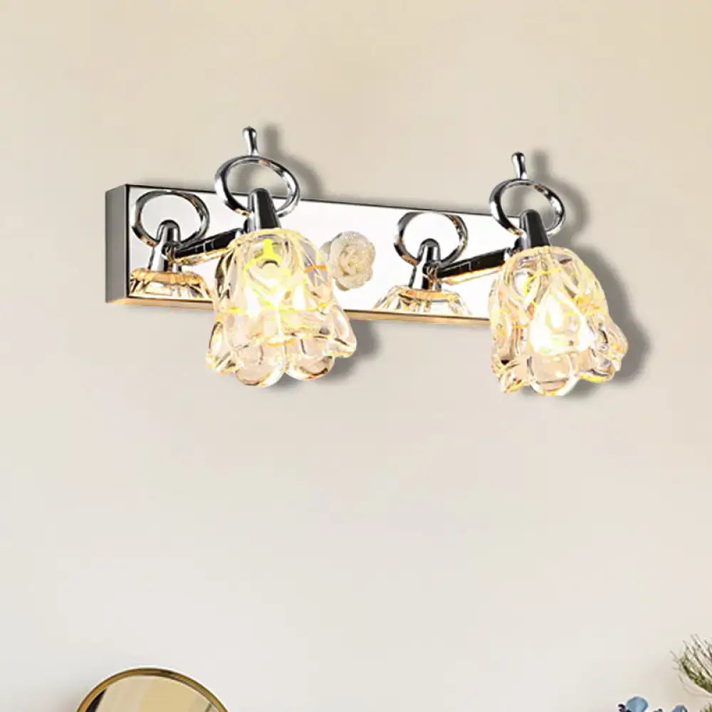 Silver Glass Flower Light