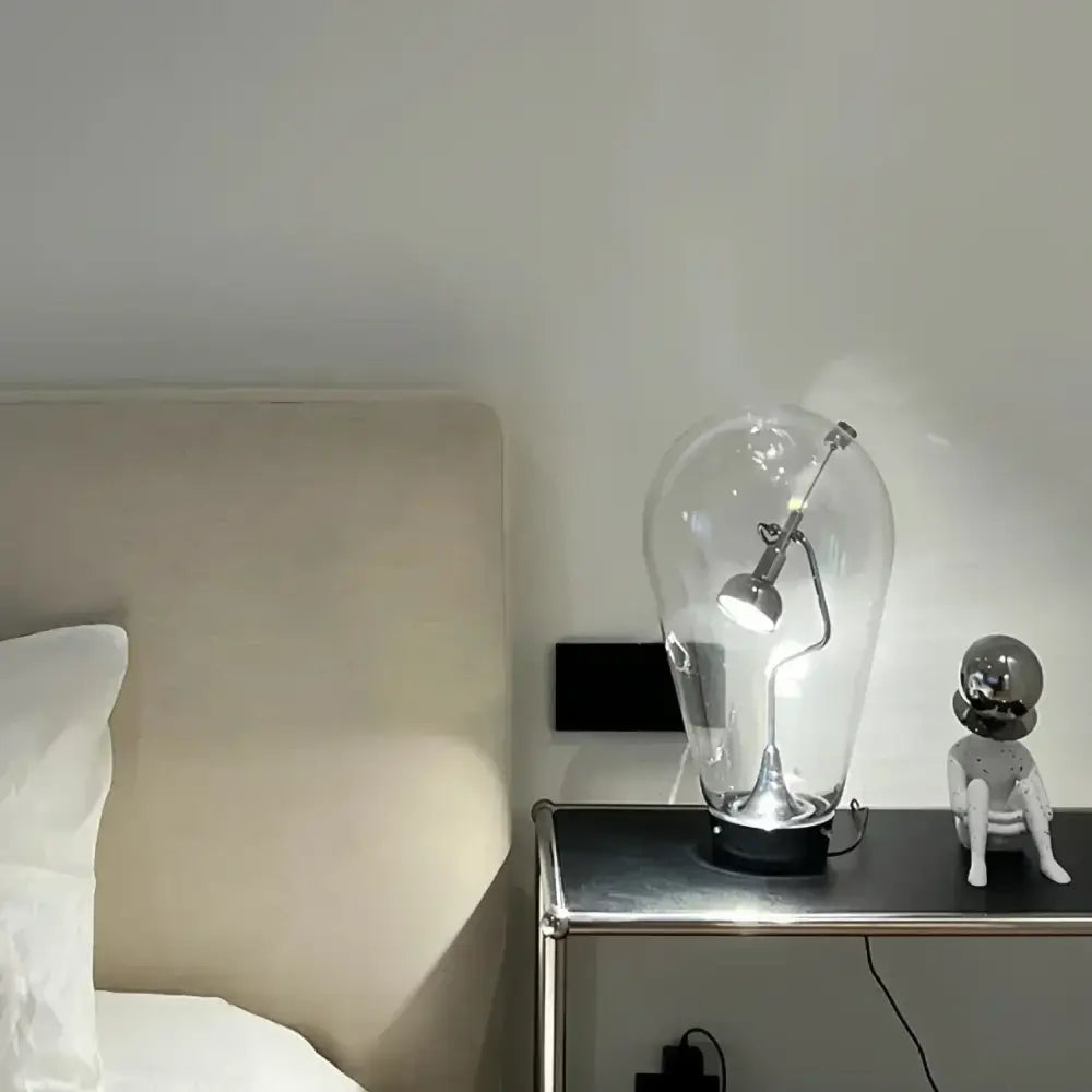 Silver Glass Desk Lamp