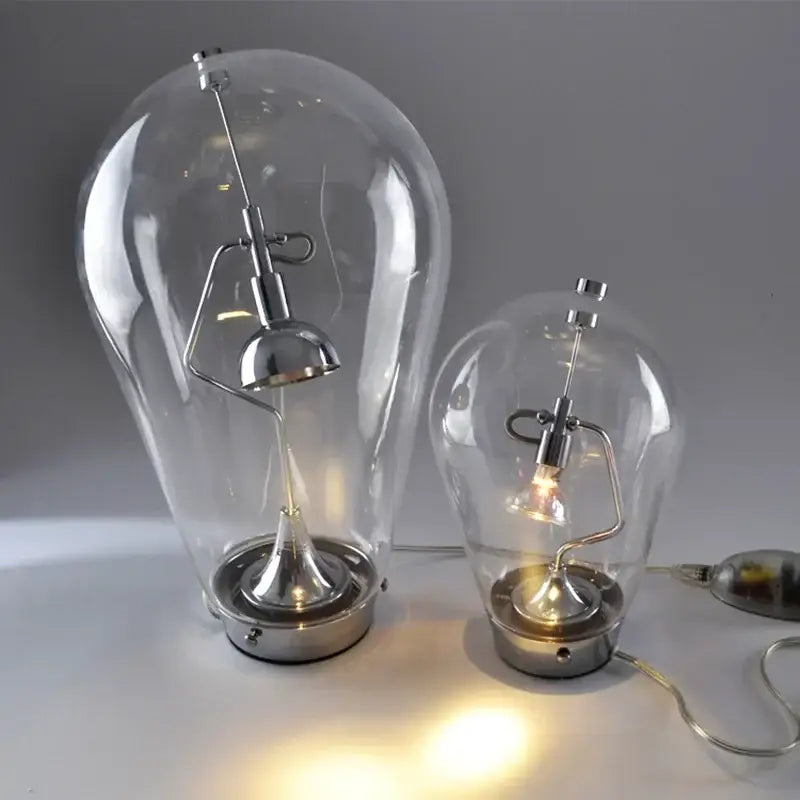 Silver Glass Desk Lamp