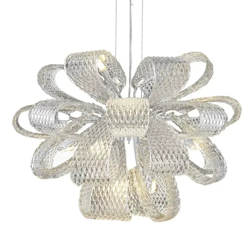 Silver Glass Pinecone Chandelier