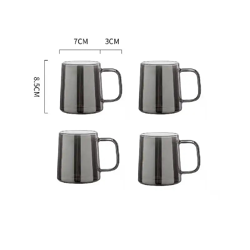 Gray Glass Water Pitcher with Handle Large Capacity