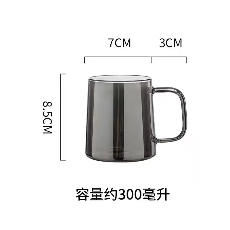 Gray Glass Water Pitcher with Handle Large Capacity