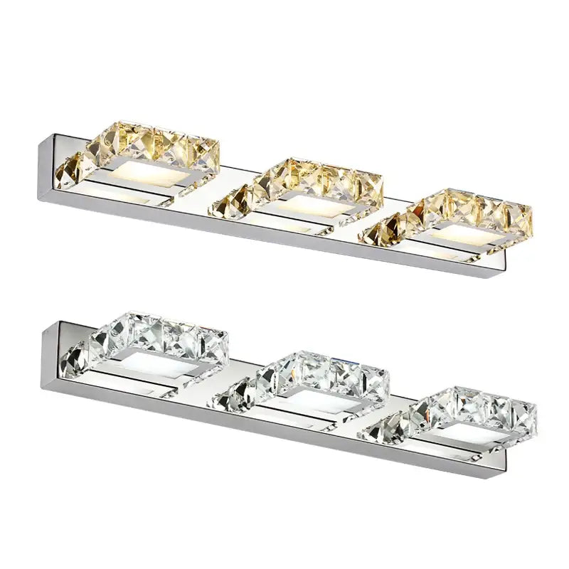 Gold Crystal Wall Lamp with Three-Head Design