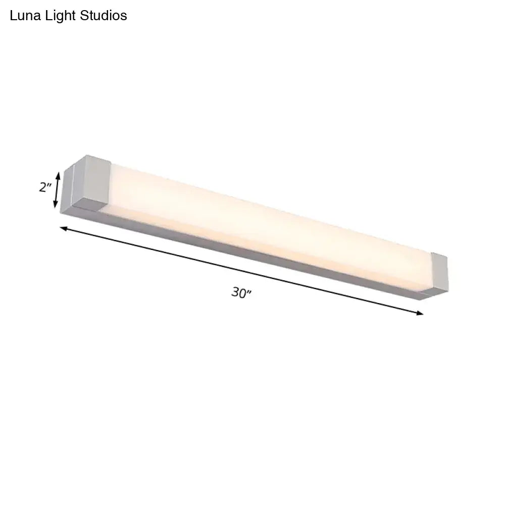 Silver LED Vanity Light Aluminum Acrylic Build