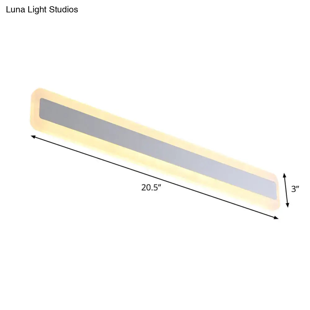 Silver Elongated Wall Light