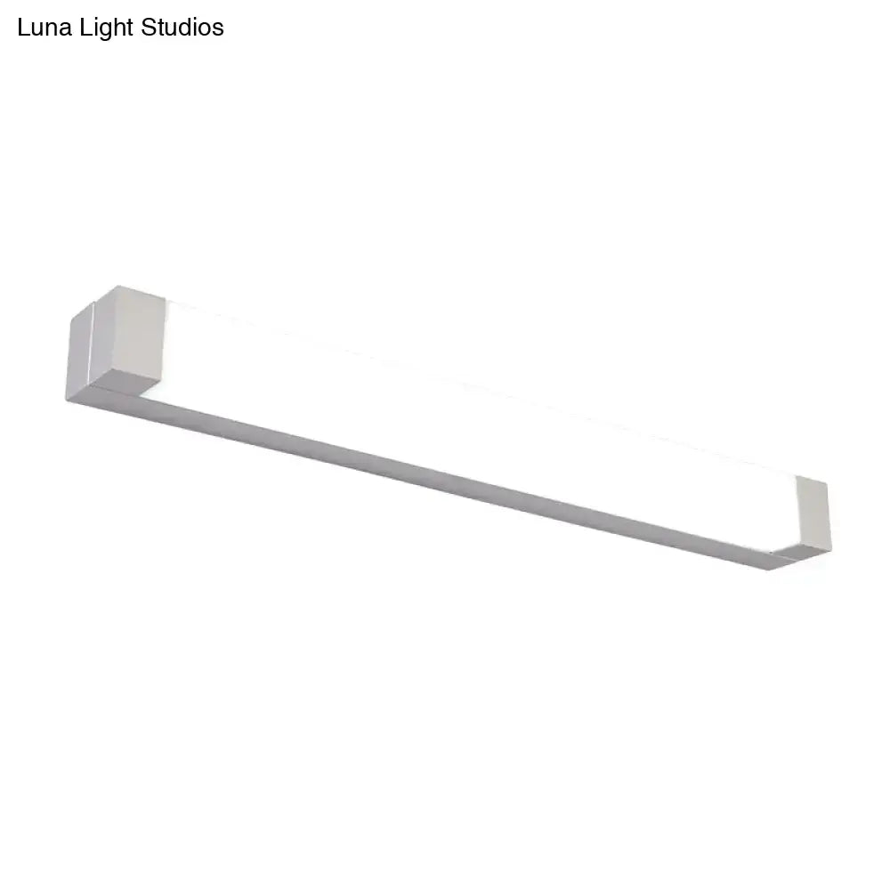 Silver Rectangular Vanity Sconce