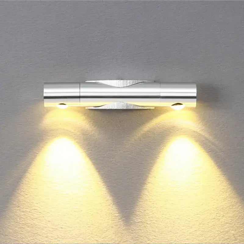 Silver Dual Spot Wall Lamp