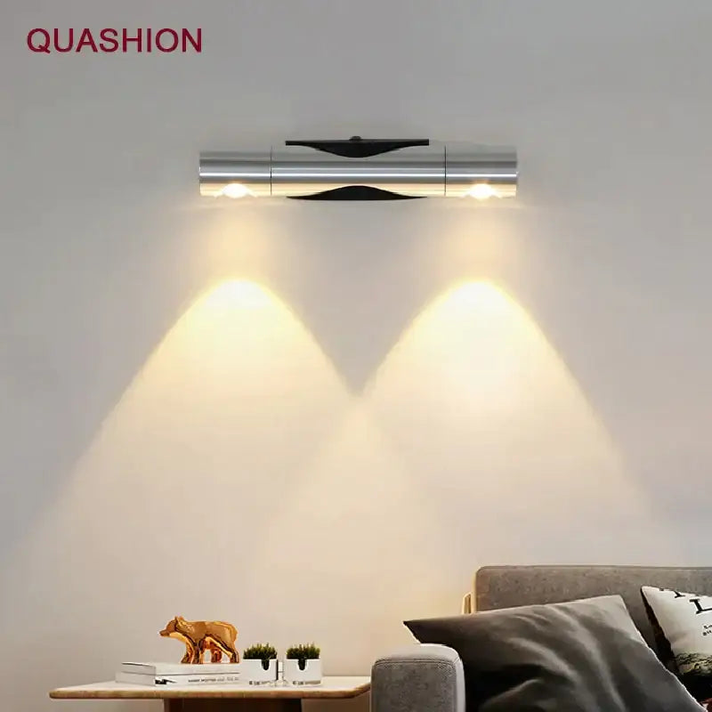 Silver Dual Spot Wall Lamp