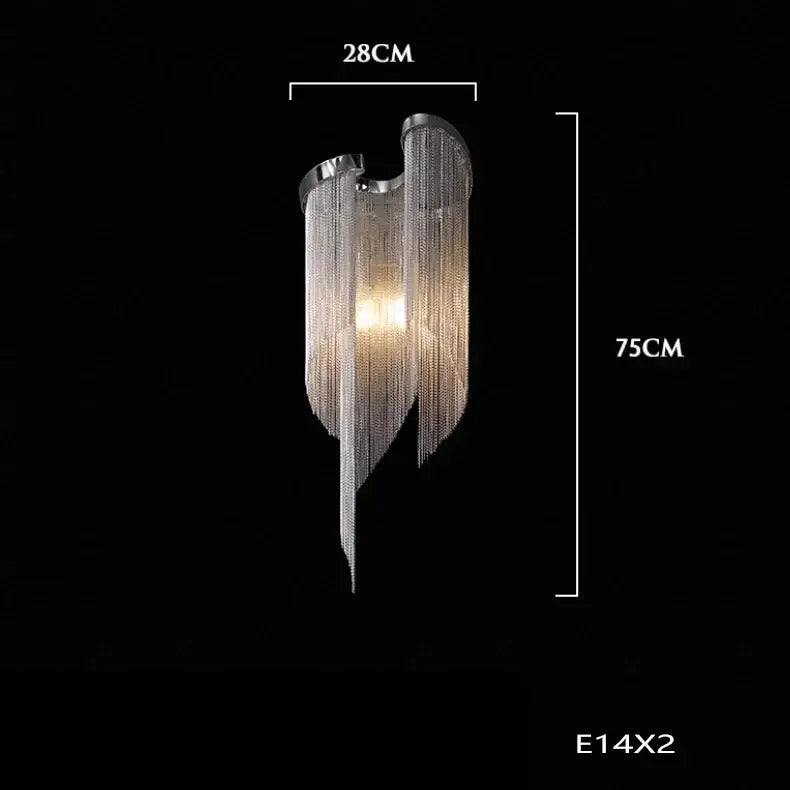 Silver Tassel Chain Chandelier