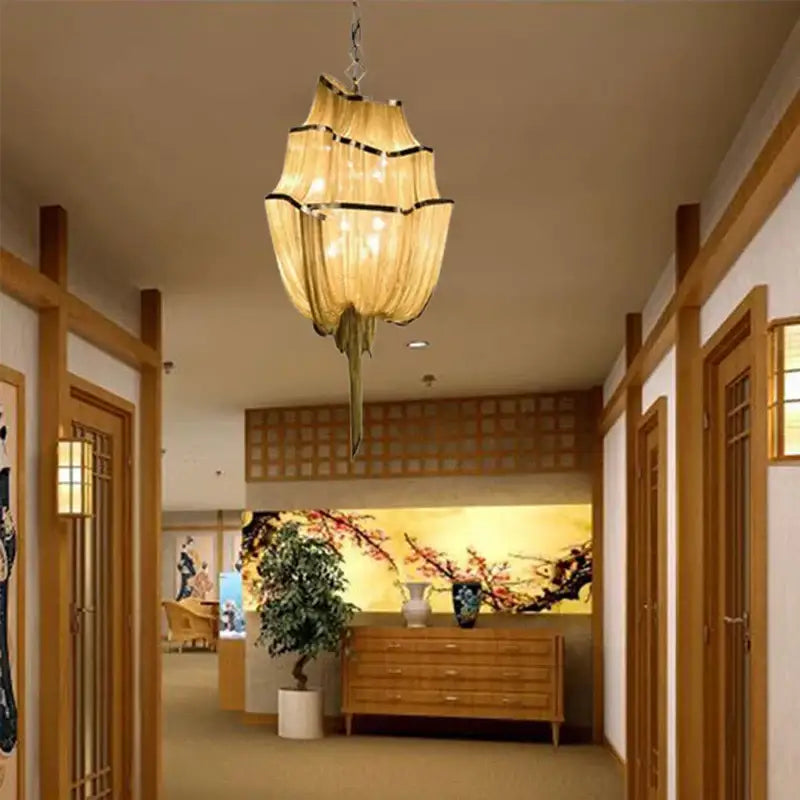 Silver Tassel Chain Chandelier