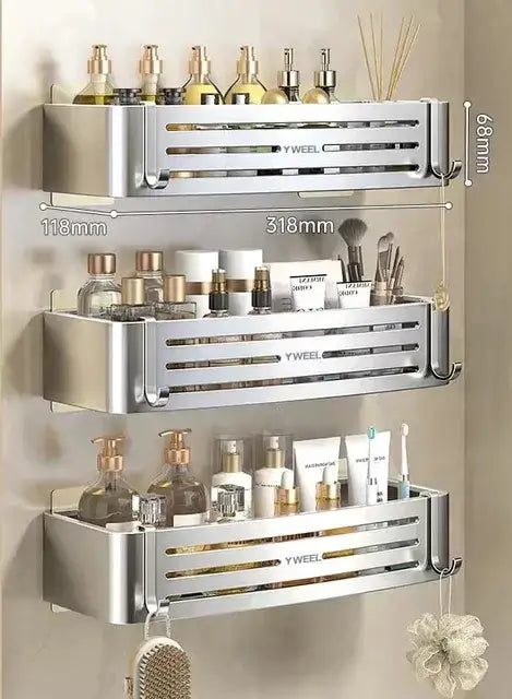 Silver Corner Shelf Rack