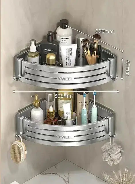 Silver Corner Shelf Rack